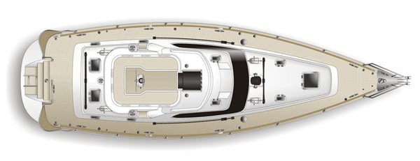 Hylas48 Top view Interior Render