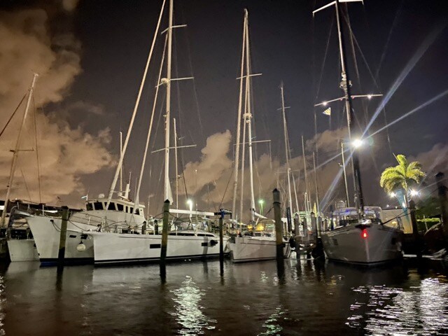 Sailing yachts at the dock